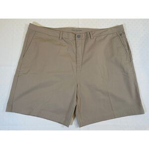 Mack Weldon Men's Flat Front Beige Cotton‎ Lyocell Chino Shorts Size 42W